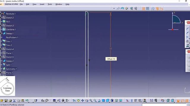 CATIA Exercise ( CATIA V5 Wireframe and Surface Design_bottle) Part_2 смотреть онлайн