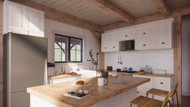 Sketchup and Enscape, Timber Frame Lake House Animation in USA смотреть онлайн