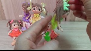Брелок Куколка крючком.