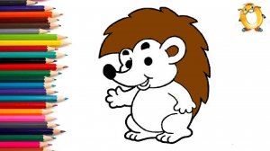 Мультик - раскраска для детей ЕЖИК. Учимся как рисовать ЕЖИКА вместе с детьми // ОБУЧАШКА ТВ