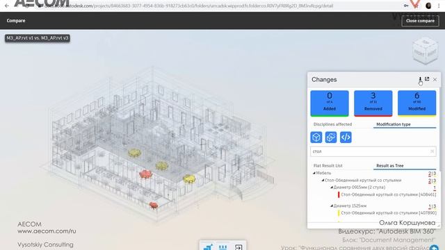 [Курс «Autodesk BIM 360»] Функционал сравнения двух версий файлов смотреть онлайн