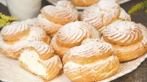 🔥 Заварные пирожные с кремом, напоминающим сливочное Мороженое! 😍 Попробуйте и влюбитесь! 💖