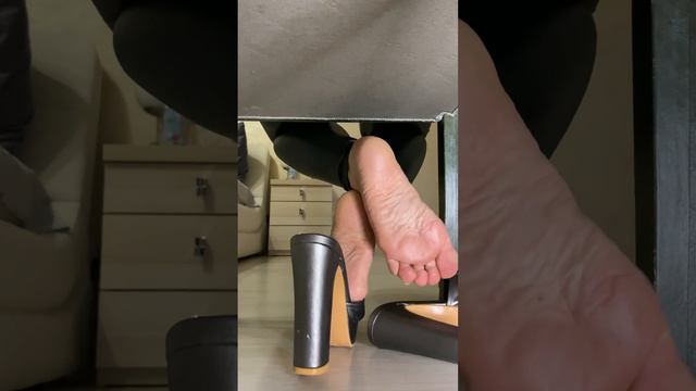 Sexy Feet In High Heels Mules Dangling