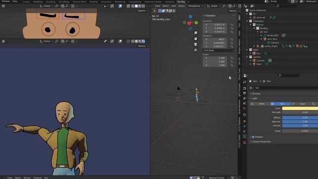 a 3D model undergoes cell shading Blender Test video #shorts смотреть онлайн