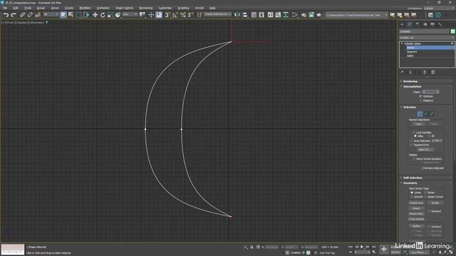 32 - Настройка детализации сплайна с помощью интерполяции в 3ds Max 2025 смотреть онлайн