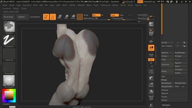 ZBrush Digisculpt Timelapse Part I - Vulture Monster смотреть онлайн