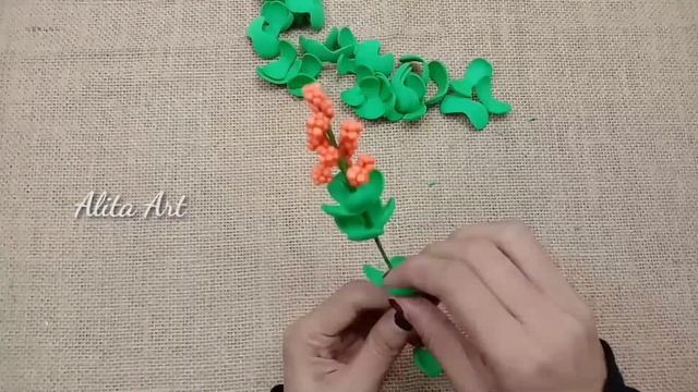 2 Design Fowers from mini foam Granuales || Thermocoal Ball Flowers || Bunga Butiran Busa смотреть онлайн