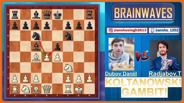 Rajdabov vs Dubov Daniil | Italian Koltanowski Gambit! || смотреть онлайн