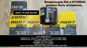 Распил масляного фильтра AGAT FILTER AG-053 (аналог MANN W811/80)