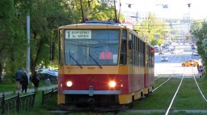 Трамвай Екатеринбурга Tatra T6B5SU СМЕ №756/757 маршрут 1 следует по улице Белореченская