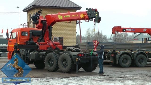 Седельный тягач Камаз 43118 с КМу Палфингер Инман ИТ 180 смотреть онлайн