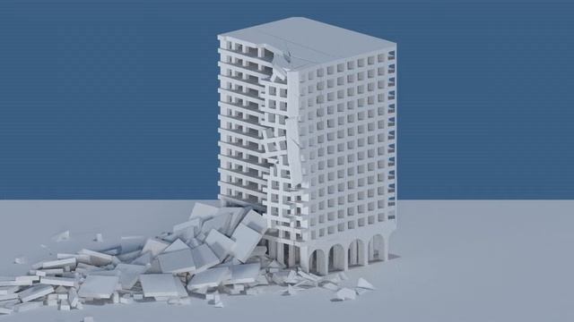 Building collapse after lobby explosion in Blender 3D смотреть онлайн