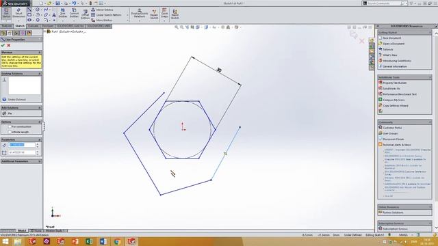 Solidworks sketching for begyndere Opgave 4 Sekskant смотреть онлайн