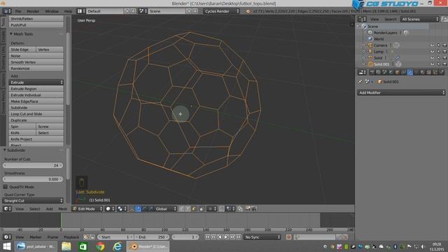Blender 2.73 Futbol topu смотреть онлайн