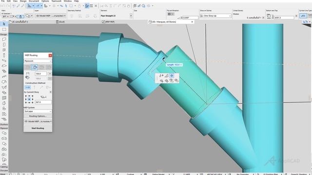 เทคนิคการเดินท่อเเนวดิ่งด้วย ArchiCAD MEP Modeling ตอนที่ 1
