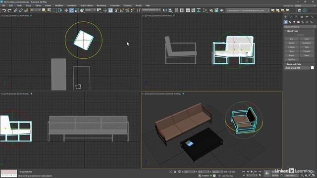 25 - Вращение объектов в разных системах координат в 3ds Max 2025 смотреть онлайн