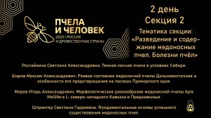 Пчела и Человек 2025. 2 секция. Докладчики: С.А.Россейкина, М.А. Шаров, И.А.Морев, С.Г.Шпрингер.