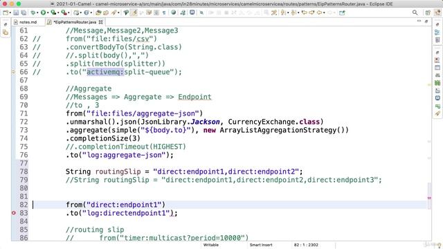 4_5. Step 05 - Exploring Routing Slip Enterprise Integration Pattern in Camel смотреть онлайн