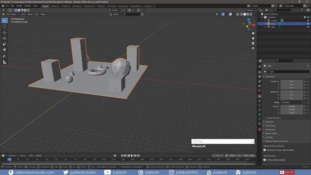 How to use fly & walk navigation (First-Person Controls) in Blender | Blender [2.9] смотреть онлайн