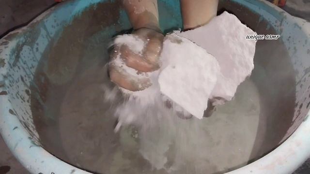 Sand Cement Dipping Crumbling In Water