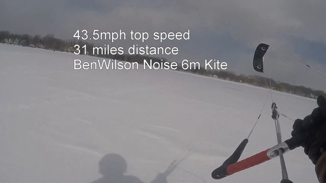 Ice Boat and Snowkiting on Lake Lansing Michigan. BW Nosie 6m Kite смотреть онлайн