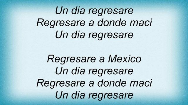Tito & Tarantula - Regresare Lyrics