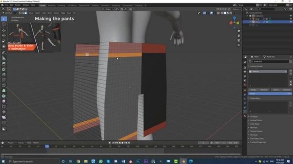 Tutorial: Sew Pants + Shirt & Animation | Blender Beginners
