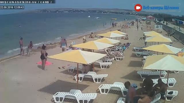 Пляж в Щёлкино, 22.08.2016 - time-lapse с камеры 5 смотреть онлайн