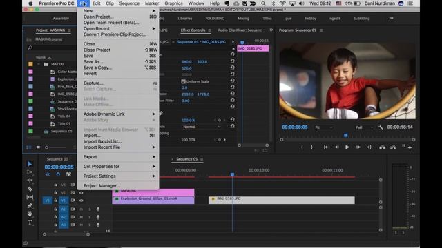 Teknik Masking Di Premiere Pro CC Menggunakan Track Matte Key