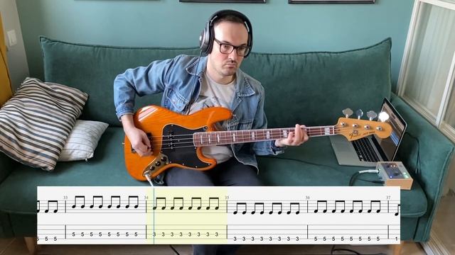 КиШ - Прыгну со скалы (Бас кавер + ноты) Bass Cover And Tabs