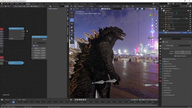 Blender-Godzilla effect(texture coordination) смотреть онлайн