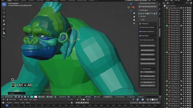 Timelapse blocking and posing a Gorilla in Blender with Blocksurfaces addon #sculpture #blender #3d смотреть онлайн