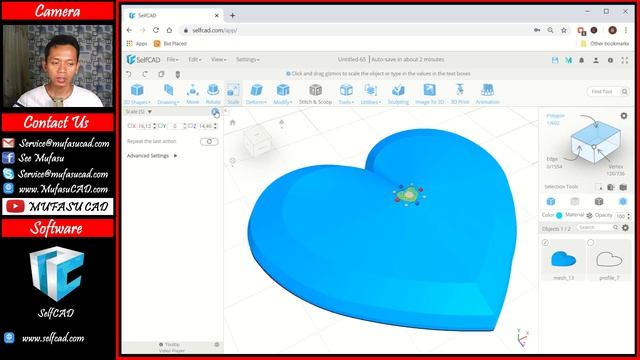 SelfCAD 3D Love Tutorial For Beginner смотреть онлайн