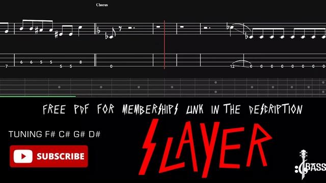 Slayer - Hell Awaits (🔴Bass Tabs | Notation) @ChamisBass  #slayerbass #chamisbass  #basstabs