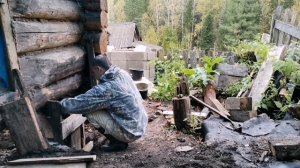 Ремонт нижнего венца (часть 2-я), самые дешевые сваи своими руками.
