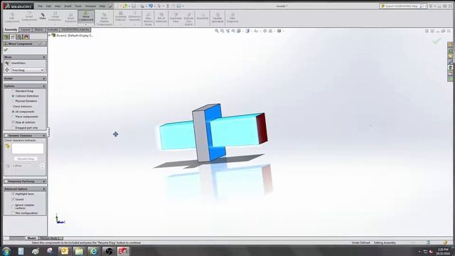 Collision detection (moving parts inassembly) - solidworks 2015 - video 98 смотреть онлайн