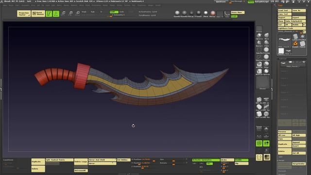 Zbrush Hard surface Zmodeler Sword смотреть онлайн