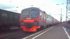 Электропоезд ЭД9М-0247. Покатушки от моста через Обь до Алтайской площадки+отправление.