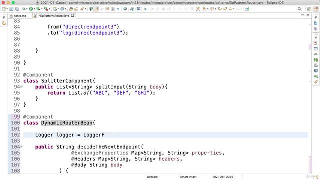 4_6. Step 06 - Exploring Dynamic Routing Enterprise Integration Pattern in Camel смотреть онлайн