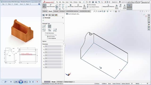 Solidworks 3D Modeling Wooden Toolbox Tutorial Exercise 6 смотреть онлайн