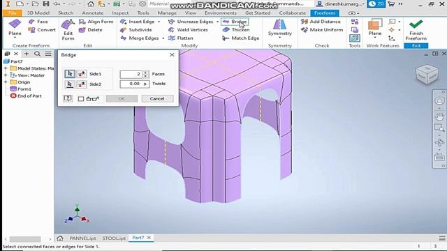Autodesk Inventor Freeform || Inventor Tutorial || 3d drawing Tutorials || Inventor Basics смотреть онлайн