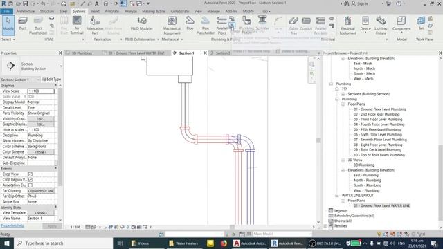 REVIT TUTORIAL HOW TO MAKE WATER LINE LAYOUT PART 32 смотреть онлайн