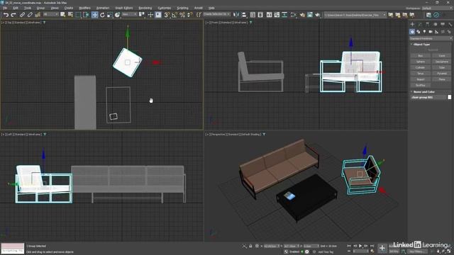24 - Перемещение объектов в разных системах координат в 3ds Max 2025 смотреть онлайн