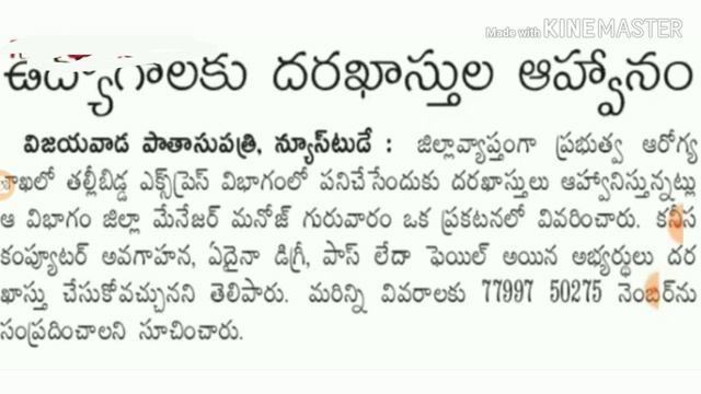ప్రభత్వ ఆరోగ్య శాఖలో ఉద్యోగాలు భర్తీ | Talli Bidda Express Scheme Job Notification 2019 смотреть онлайн
