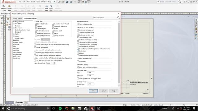 Stop Automatic Centerline Creation- Solidworks 2017 Drawings смотреть онлайн