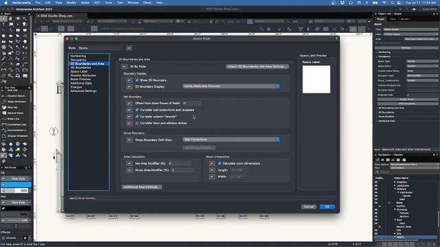 The Vectorworks Space Tool - Labels and Area Calculations смотреть онлайн