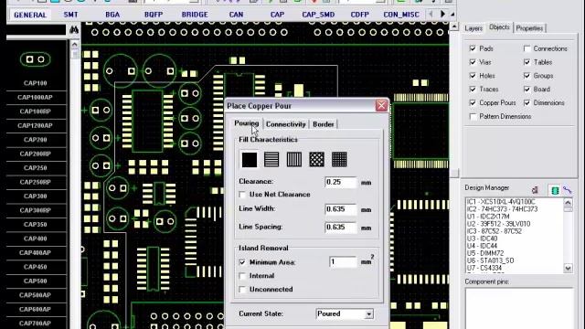 Adding Copper Pour In DipTrace PCB Layout