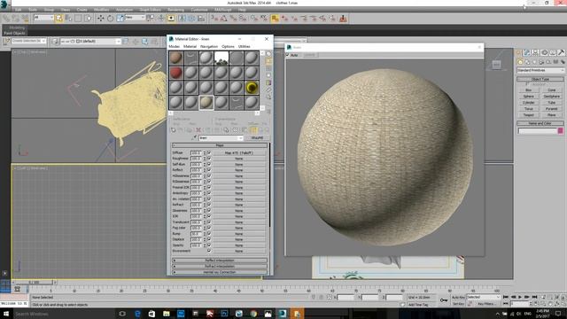 3ds max material editor : linen fabric смотреть онлайн