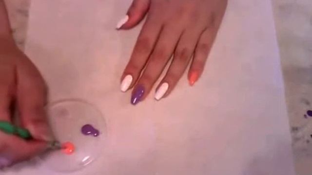Coral And Neon Purple Leopard Nail Tutorial