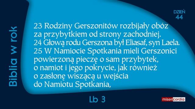 Biblia w rok | Dzień 44 | Ps 30; Lb 1-4; Mt 11 смотреть онлайн